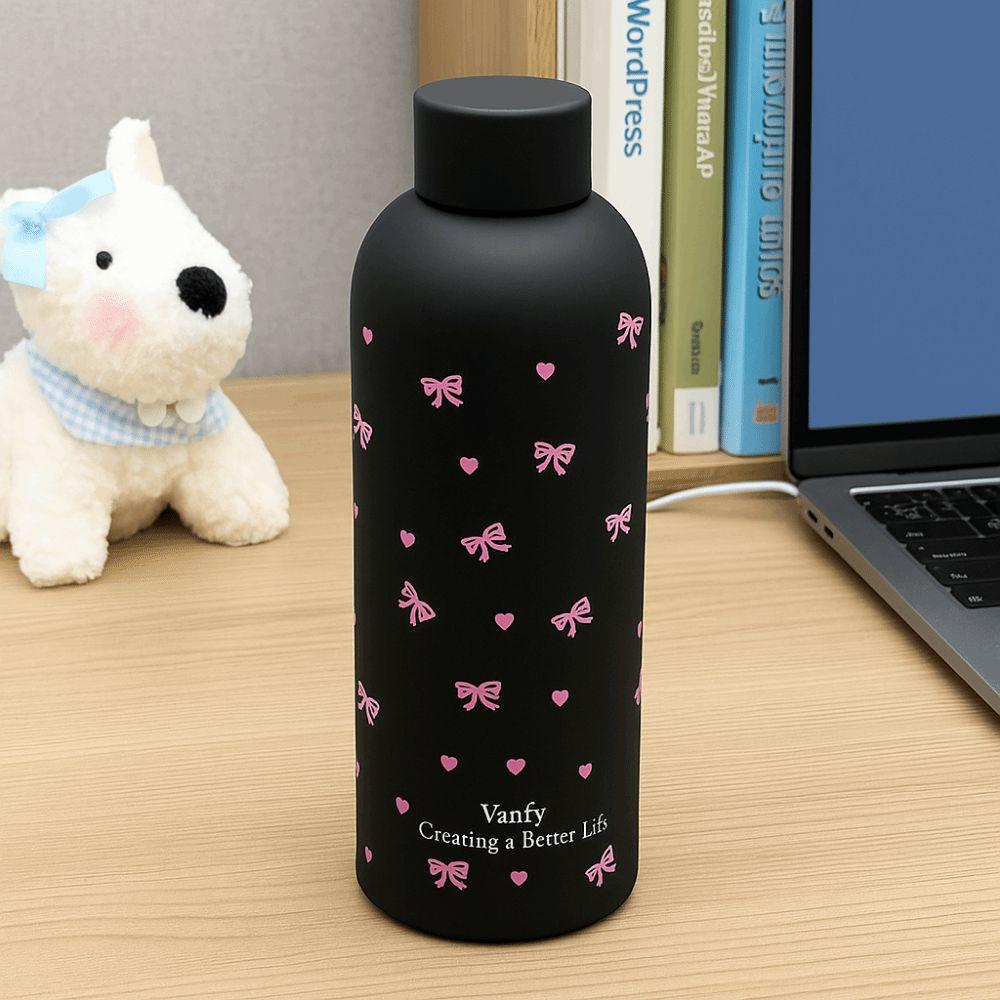 500ml Insulated Cup Bowknot Dachshund Travel Insulated Flask Water Bottle  Sports Activities