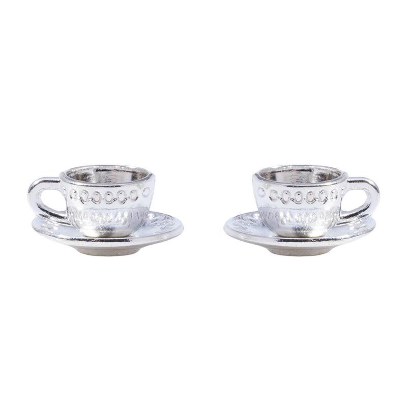 Vintage DIY Alloy Jewelry: 3D Kettle and Coffee Cup Charms Pendants