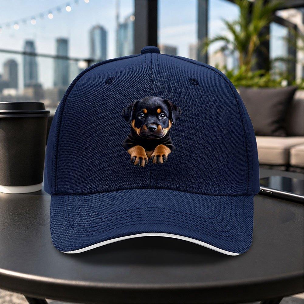 Rottweiler Puppy Baseball Cap Adjustable Duckbill Hat With Rottie Design Lightweight Travel Party Gift Multiple Colors