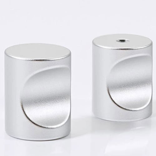 SaveSooo Drawer Handles (Silver, Set of 2) with Screws, Aluminum Alloy Round Drawer Pulls, Knobs, Cabinet Pulls, Wardrobe Pulls