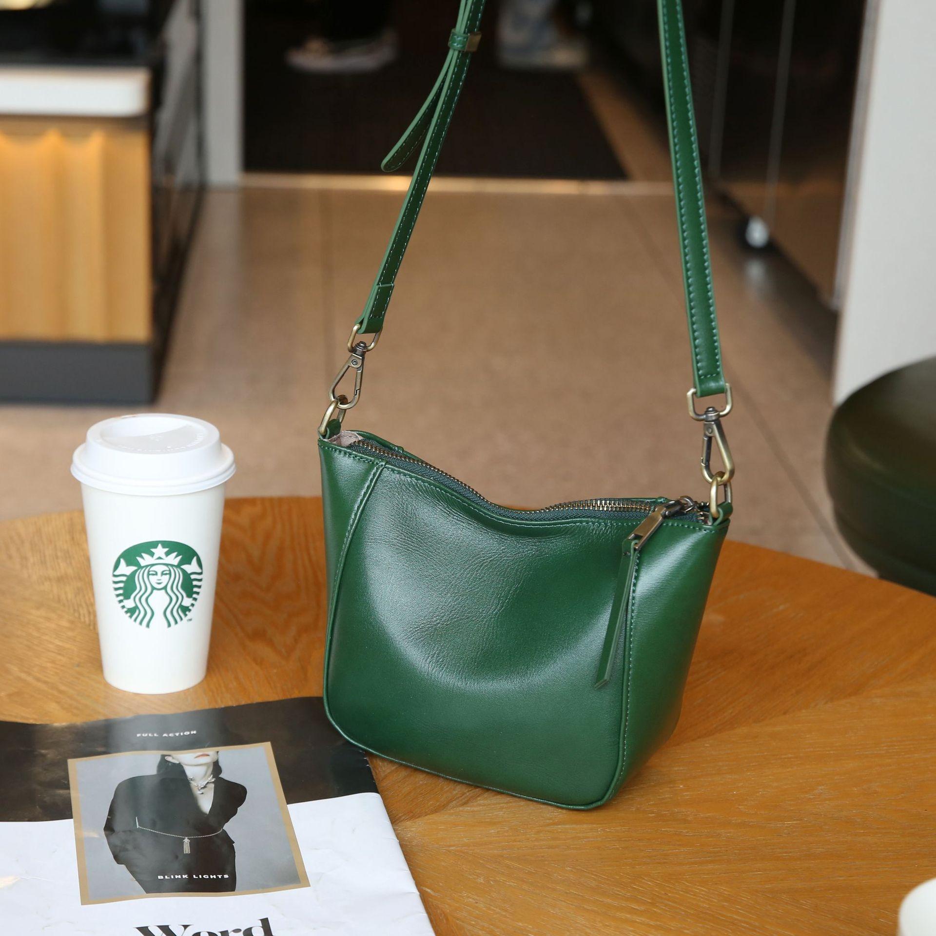 

Cowhide Niche Versatile Women s Bag Single Shoulder Messenger Handbag Bag Simple Women s Bag Zipper Small Shell Bag оливковое зеленый