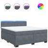 VidaXL Sommier à lattes de lit et matelas Gris foncé 180x200cm Velours 3288673