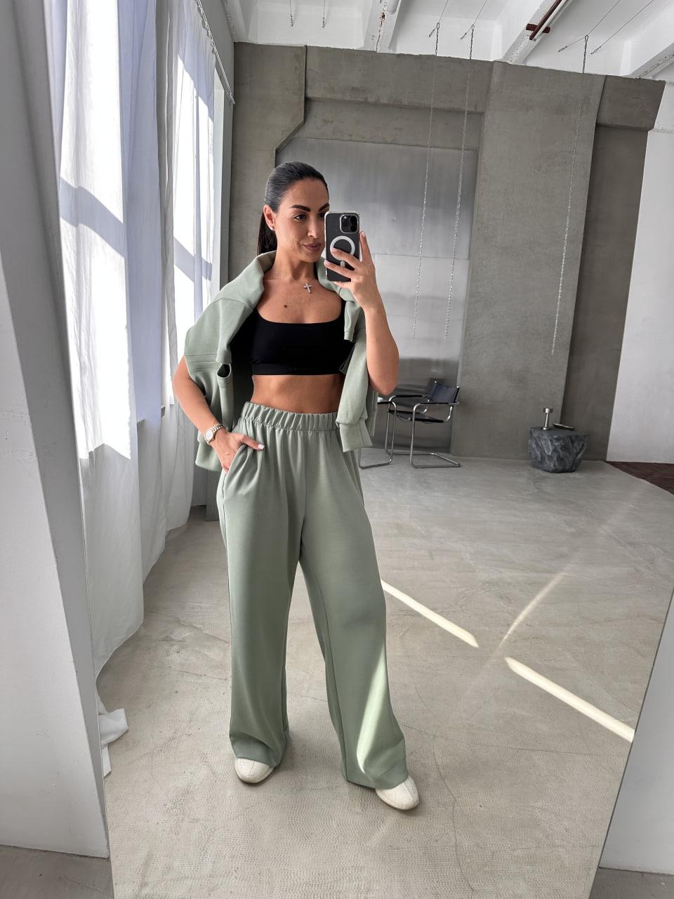 

Женские брюки PEONY Палаццо №1 5XL Зеленый (2409242-56-58:185) 5XL зелений