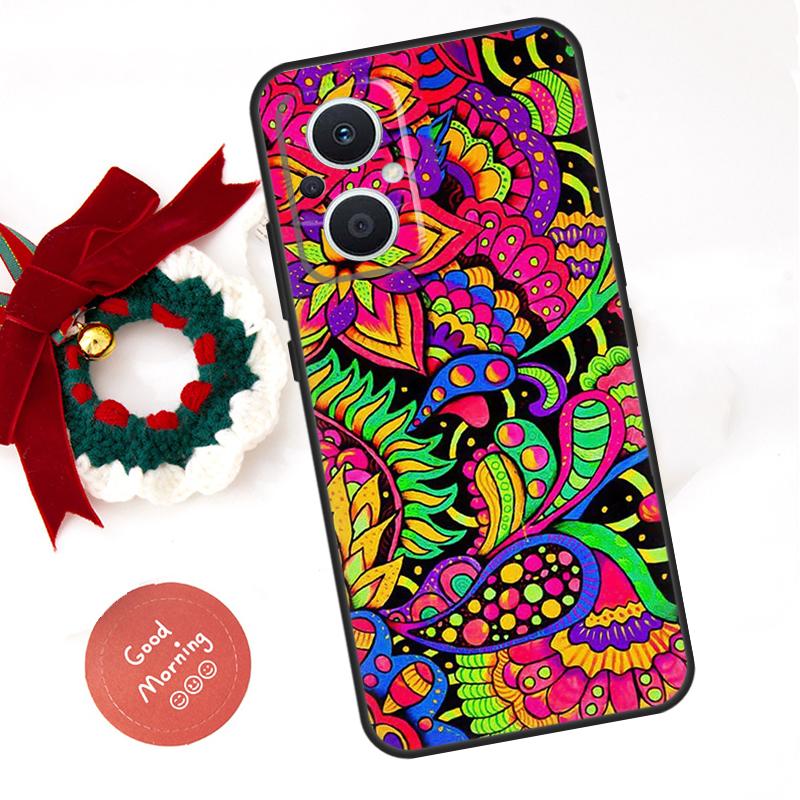 70s Hippie  Psychedelic Flowers Funda For OPPO Reno 14F 14 13 12 11 10 Pro 11F 12F 13F 7 8 Lite OPPO Find X8 X5 X9 Pro Case