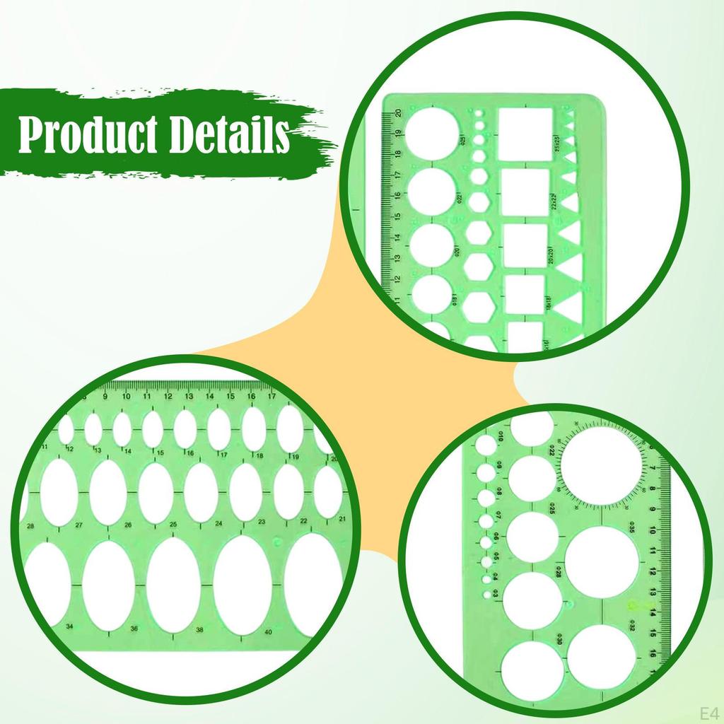 Geometric Drawings Templates Geometry Ruler Measuring Tools Template Circle Shape Stencil