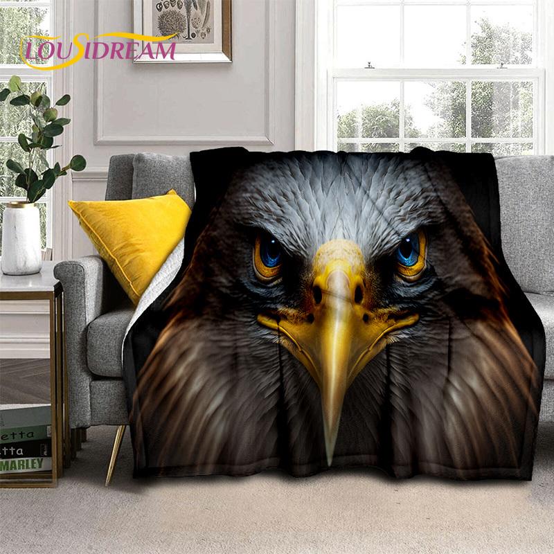 3D Cute Owl Eagle Birds Cartoon HD Soft Flannel Blankets,Throw Blanket Comfortable Blanket for Picnic Beds Home Bedroom Kid Gift