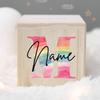 Personalized Money Box Kids Money Boxes Rainbow Letter with Name Coin Collection Box Wooded Coin Bank Child Birthday Shower Gift