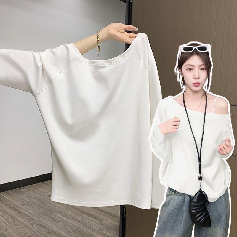 One-Shoulder Long-Sleeve Women's T-Shirt - Pure Desire, Spring/Summer/Fall 2026, Loose Fit Base Layer