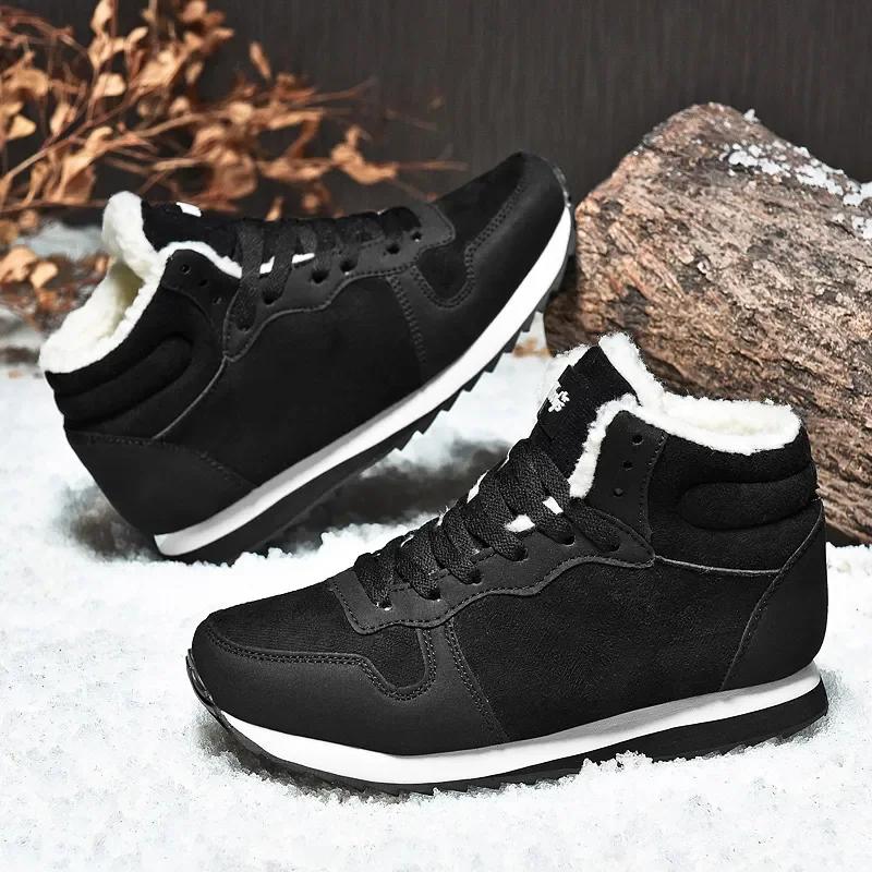 Shoes for Men Couple Winter Boots Men Lightweight Hight Top No Slip Warm Snow Boots Plush Women Footwear Size 48 Women Boots