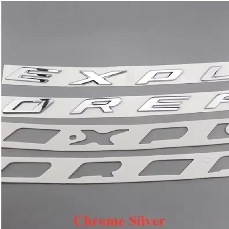 AAXW1 3D ABS Chrome Black EXPLORER Letters Car Front Hood Emblem Badge Sticker for Explorer 2011-2019 Car Styling Accessories