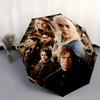 1pc Game of Thrones Inspired Automatic, Cute Cartoon Pattern, Portable Outdoor Umbrella, Perfect, Holiday Gift for fans.A097