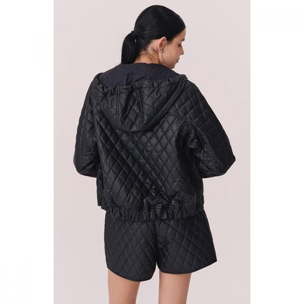 Huit Fake Leather Oversized Hooded Jumper Htwjp5l12t