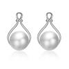 Women Necklace Earrings Set Simple Elegant Temperament Alloy Silver Chain Pearl Necklace and