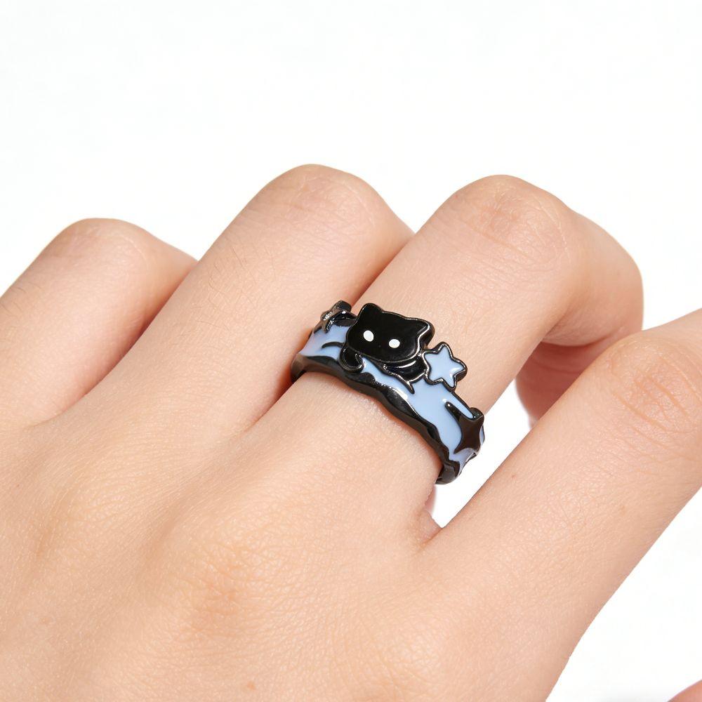 Puppy Cat Dog Rings Zinc Zinc Alloy Valentine's Day Gifts Cute Couple Star Rings Gifts