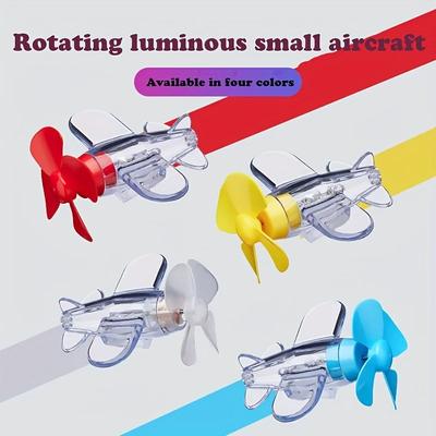 Creative Funny Mini Airplane LED Colorful Lights Safe Riding Fashion Car Decorations Warning Wind Power Generation Gift