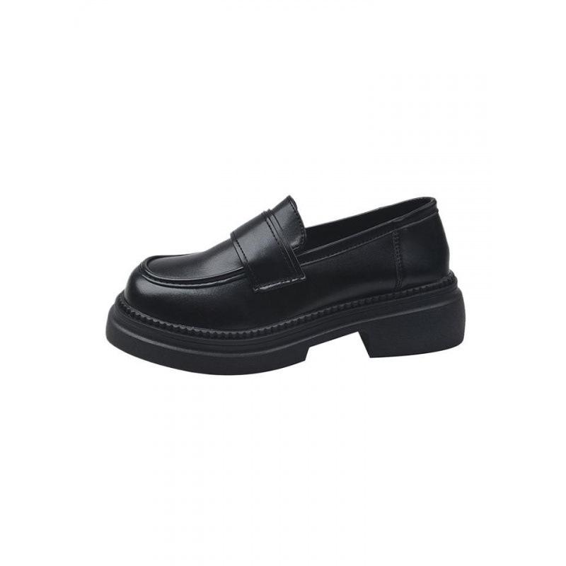 2025 Women's British Style Leather Loafers - Autumn Fashion, Versatile Slip-On Retro Shoes