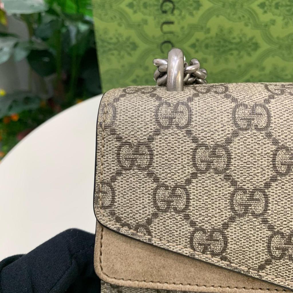 [Pre-Owned] Dionysus Tiger Head Buckle Logo Canvas Crossbody Shoulder Bag Small - Very Good #1ON1DDC