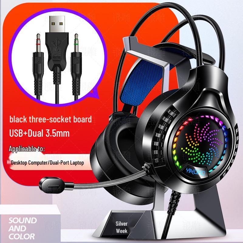 Q7 Wired Luminous 7.1 Surround Sound USB Gaming Headset (Over-ear)