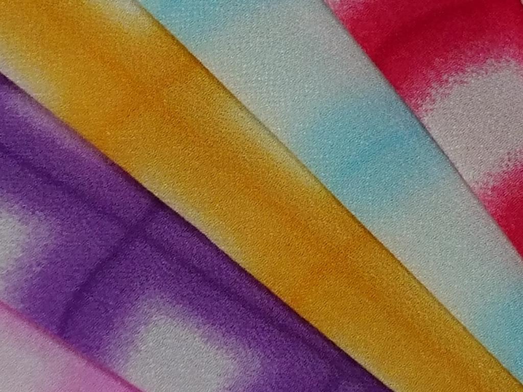 Zestaw 10 ciętych tkanin chirimen do Tsumami Zaiku Wzór w kratkę i gładki (Kolor Gradowany)