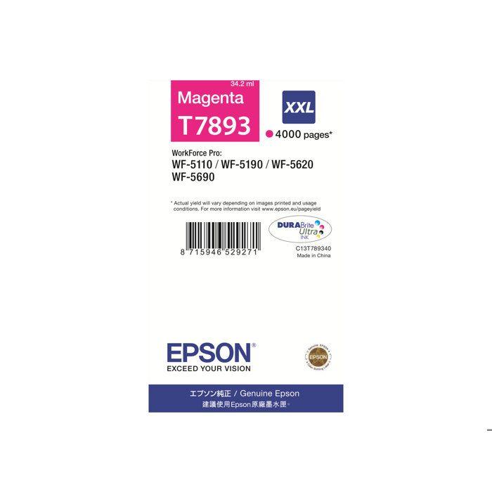 Cartouche D'impression EPSON T7893 - Magenta - Taille XXL - 4000 Pages