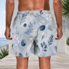 Men Plus Size Abstract Art Print Beach Shorts Quick Dry Drawstring Casual Swim Trunks With Pockets For Summer Surfing Vacation