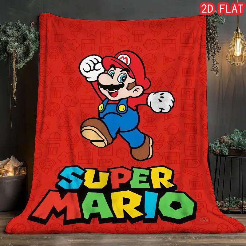 Super Mario Inspired Flannel Blanket Warm Cozy Throw Ideal Gift for Game Fans Kids Friends THW