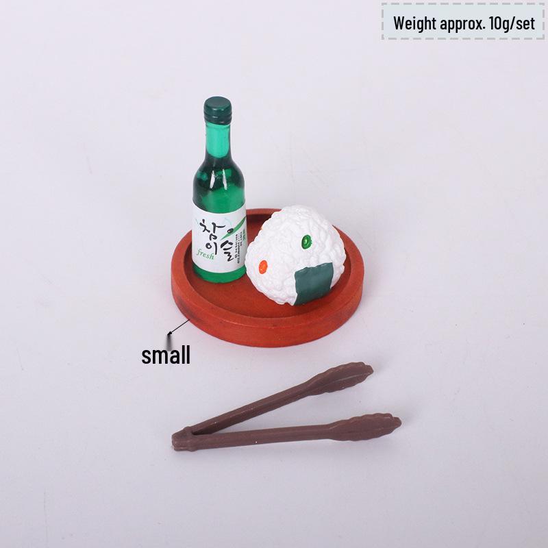 Miniature Dollhouse Food Set: Sake, Sushi, Rice Balls, Bread, and Accessories
