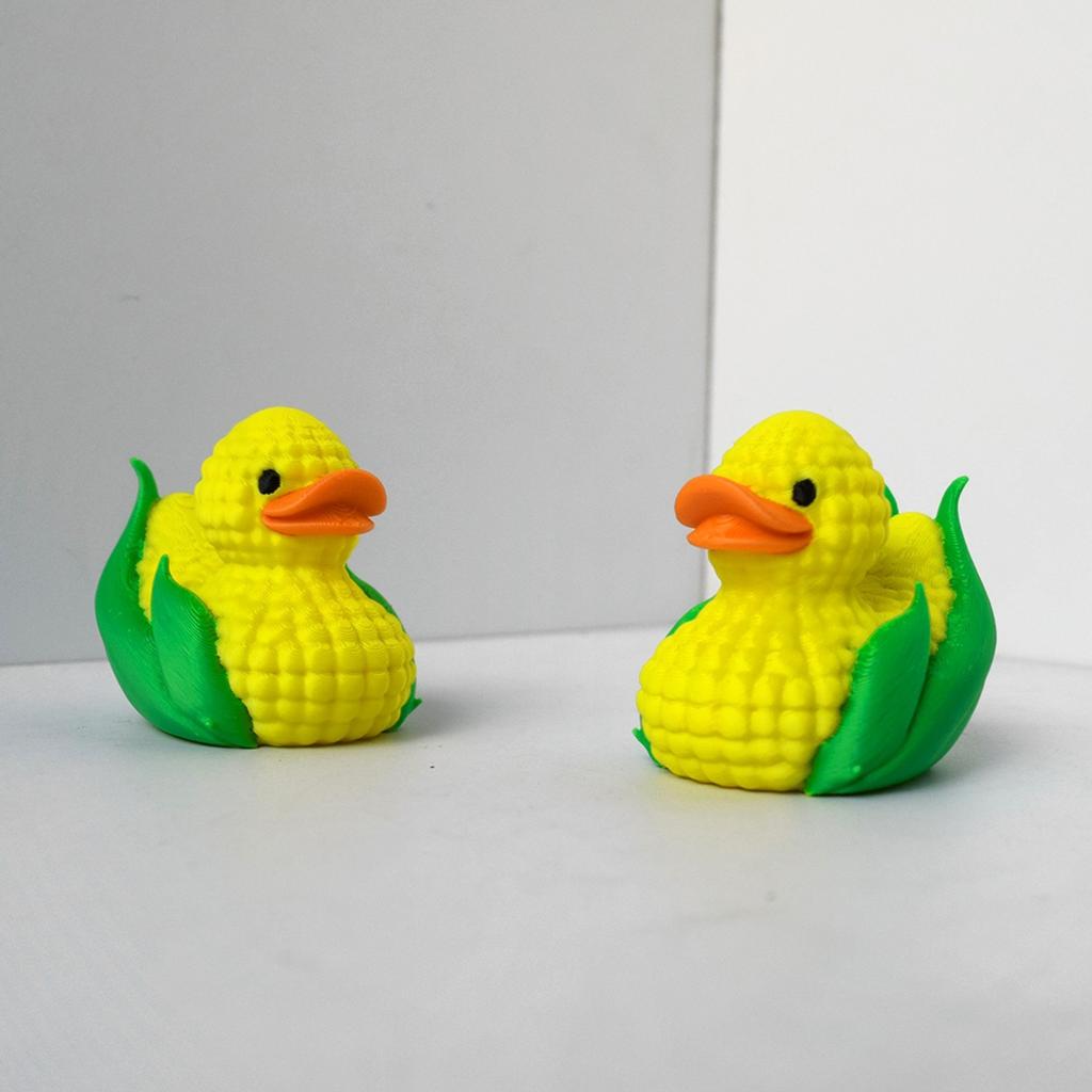 Halloween Desktop Small Ornaments Decoration 3D Printing Yellow Corn Duck Toys Cute Vegetable Duck Model Toys Funny Kids Gifts