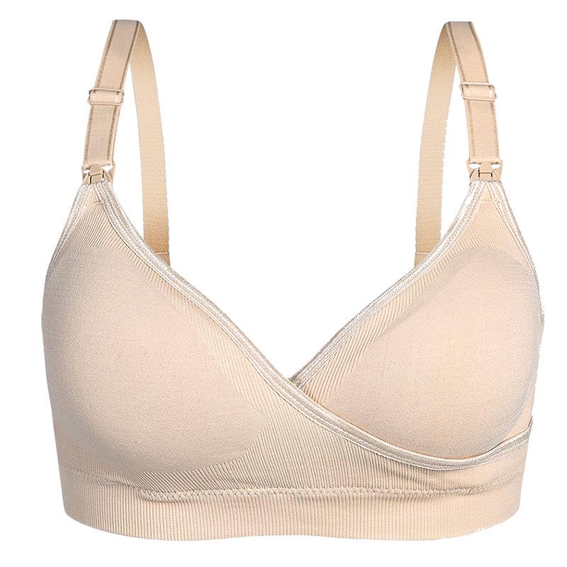 Pregnant Women's Front Buckle Cross Gather Anti-sagging Nursing Bra Large Breast Adjustment Underwear