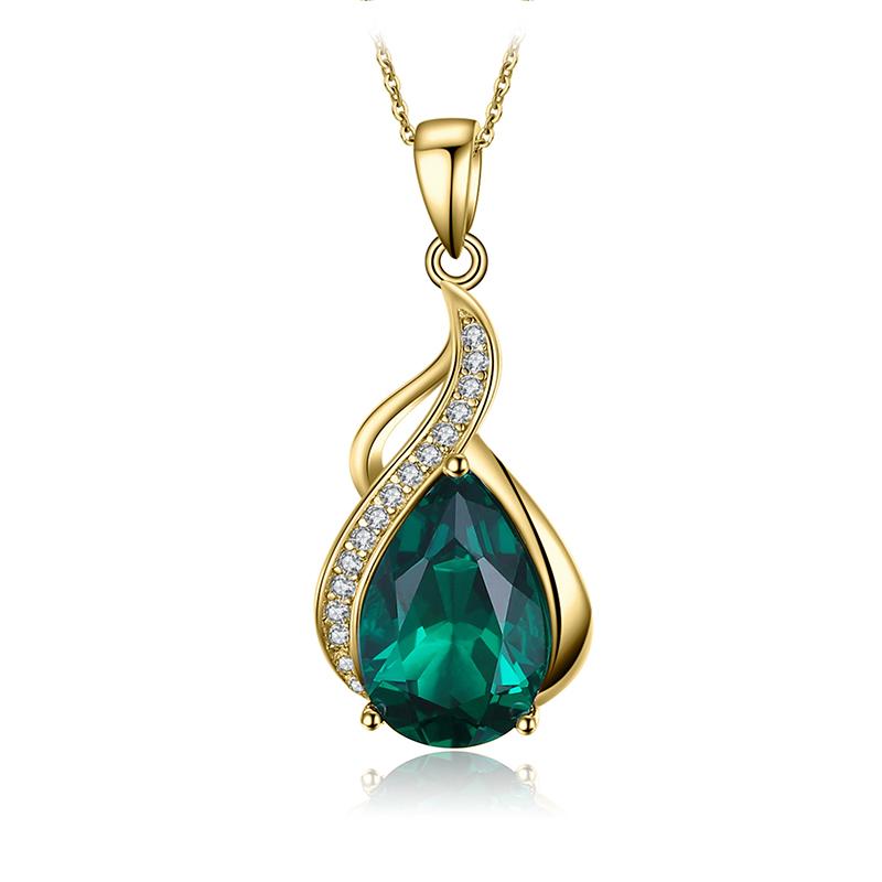 JewelryPalace 2.7ct Simulated Nano Emerald 925 Sterling Silver Pendant Necklace for Woman No Chain