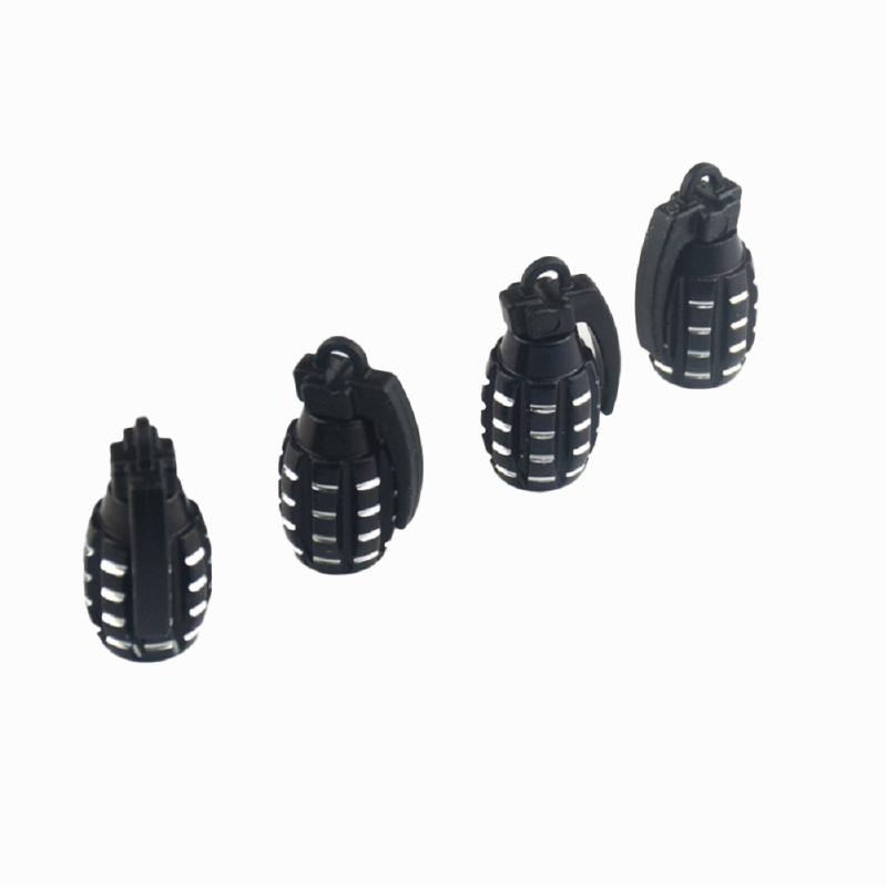 

4 шт. Кришки штока клапана мотоцикла з алюмінієвого сплаву Модифікація кришки клапана шини у формі гранати чорний