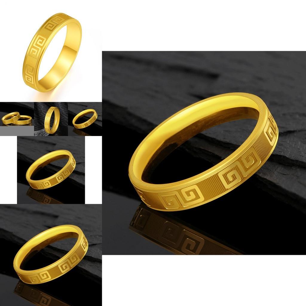 Timeless Vietnamese Sand Gold Ring Unisex Design Classic Retro Style Ideal For Romantic Gifts