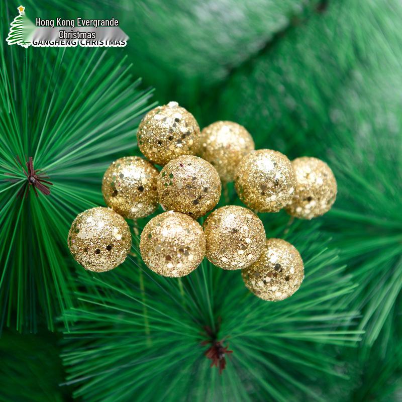 Glitter Foam Red Berry Decorations for Christmas Tree DIY and Photo Props