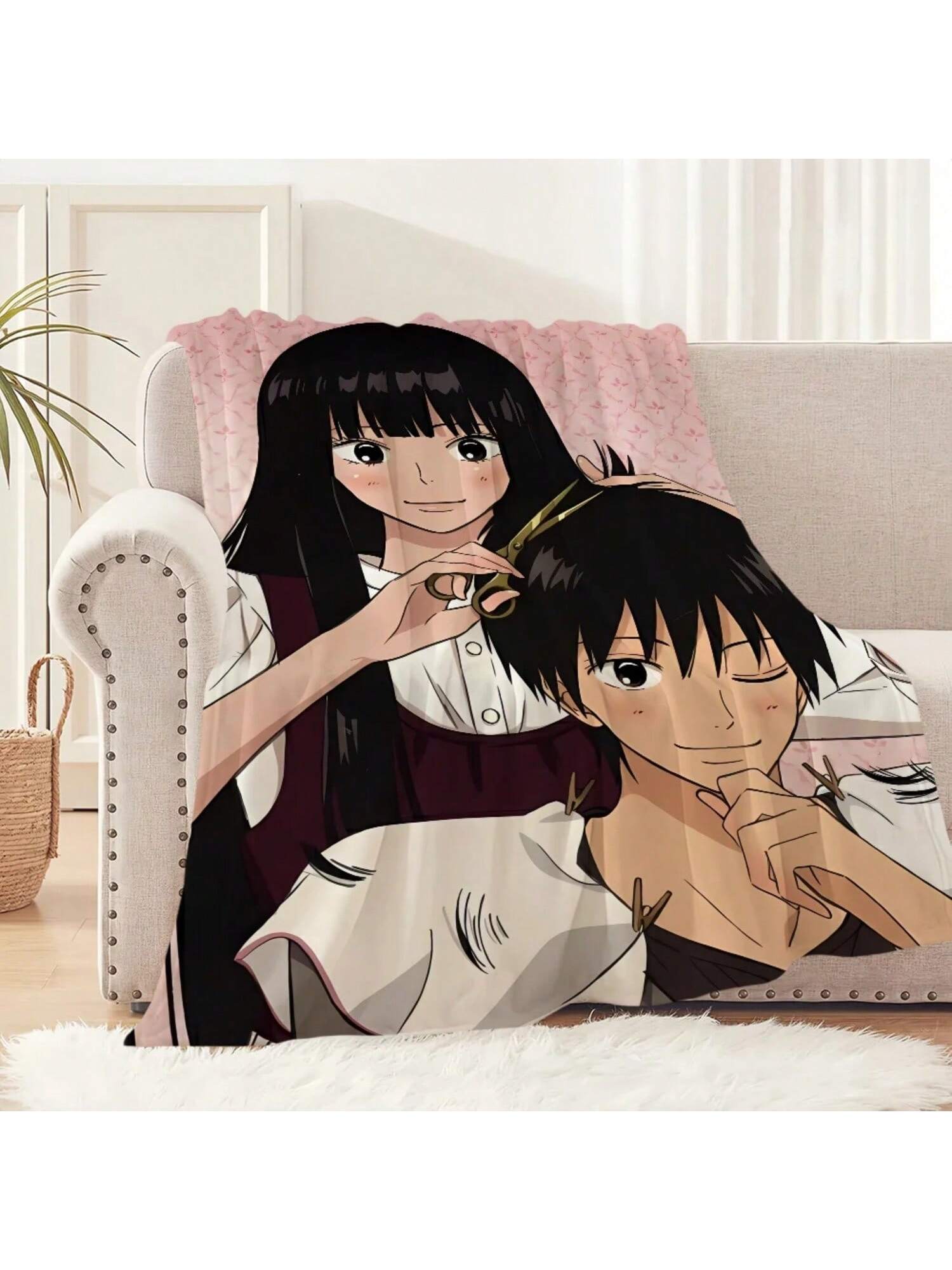 

Аниме Kimi Ni Todoke От меня к тебе Плед Плюшевый Для сна Диван Коврик Для гостиной Офиса Спальни День рождения Дом Путешествия Подарки 75X95CM серый