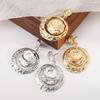 Exaggerated Design Pleated Alloy Geometric Pendant Earrings Women Retro Luxury Texture Minimalist High Grade Ear Jewelry