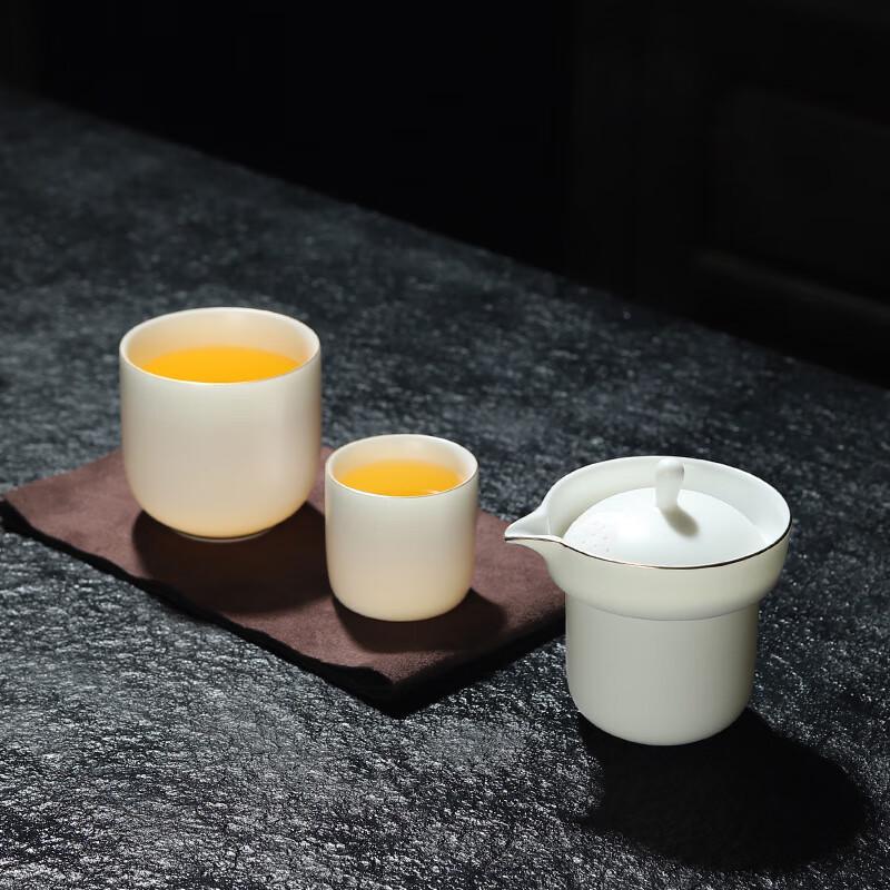 

Dehua Ceramic Portable Tea Set - Elegant White