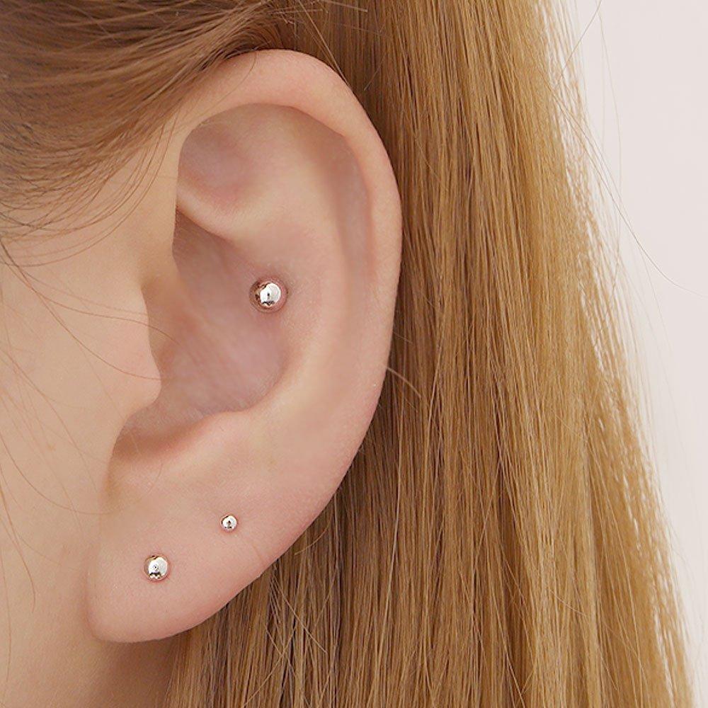 (1+1) Fashion Silver Ball Piercing One Side Sale