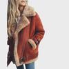 Women's Motorcycle Deerskin Lamb Wool Lapel Fur Cotton Coat