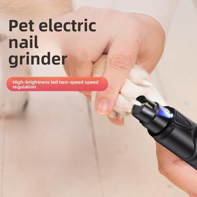 1pcs Electric Pet Nail Grinder USB Rechargeable Dog Cat Nail File Trimmer Pet Nail Clipper Polisher with 2-Speed Adjustment