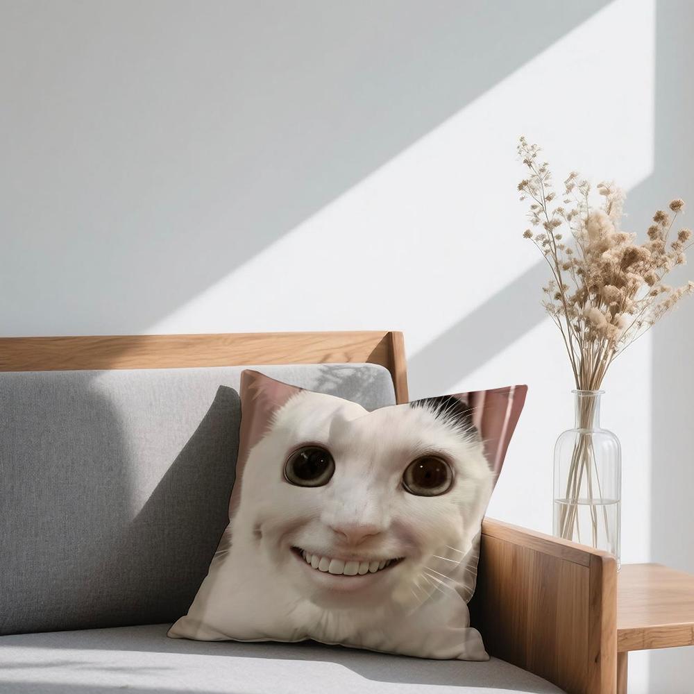 cushion Funny cover Square Sofa Cushion Meme Cover Casual Cat Skin-Friendly Comfortable Pillow Cover