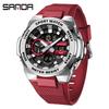 Sanda Men's Trendy Outdoor Sports Watch - Waterproof, Luminous, Multifunctional with Dual Display & Alarm.