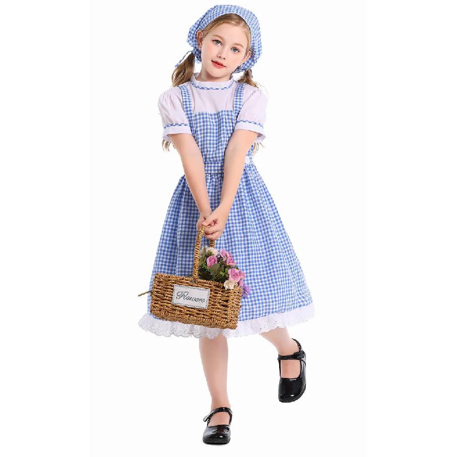 Hildren's Dorothy From The Wizard of Oz Costume Halloween Cosplay Lolita Maid Pastoral Character Shooting Dress