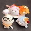 Kawaii Cute Sakura Seal Plush Keychain Cute Sea Dog Stuffed Doll Keyring Bag Pendant Toast Seal Plushie Hanging Decor Kids Gift