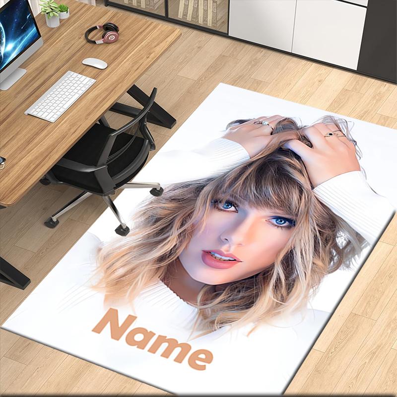 Custom Name Taylor Swift Printed Carpet, for Office Chair Living Room Bedroom Kitchen Room Decor Gifts.
