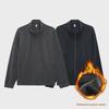 Ao Li Men's Large Velvet Stand Collar Sweater - Winter Thickened Simple Cardigan, Solid Color, All-Match Loose Jacket