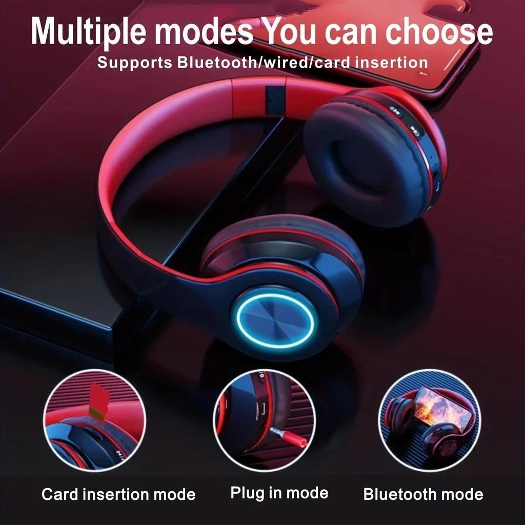 Casque sans fil Bluetooth 5.0 avec micro Casque supra-auriculaire Écouteurs son stéréo Écouteurs de sport Gaming Pliable
