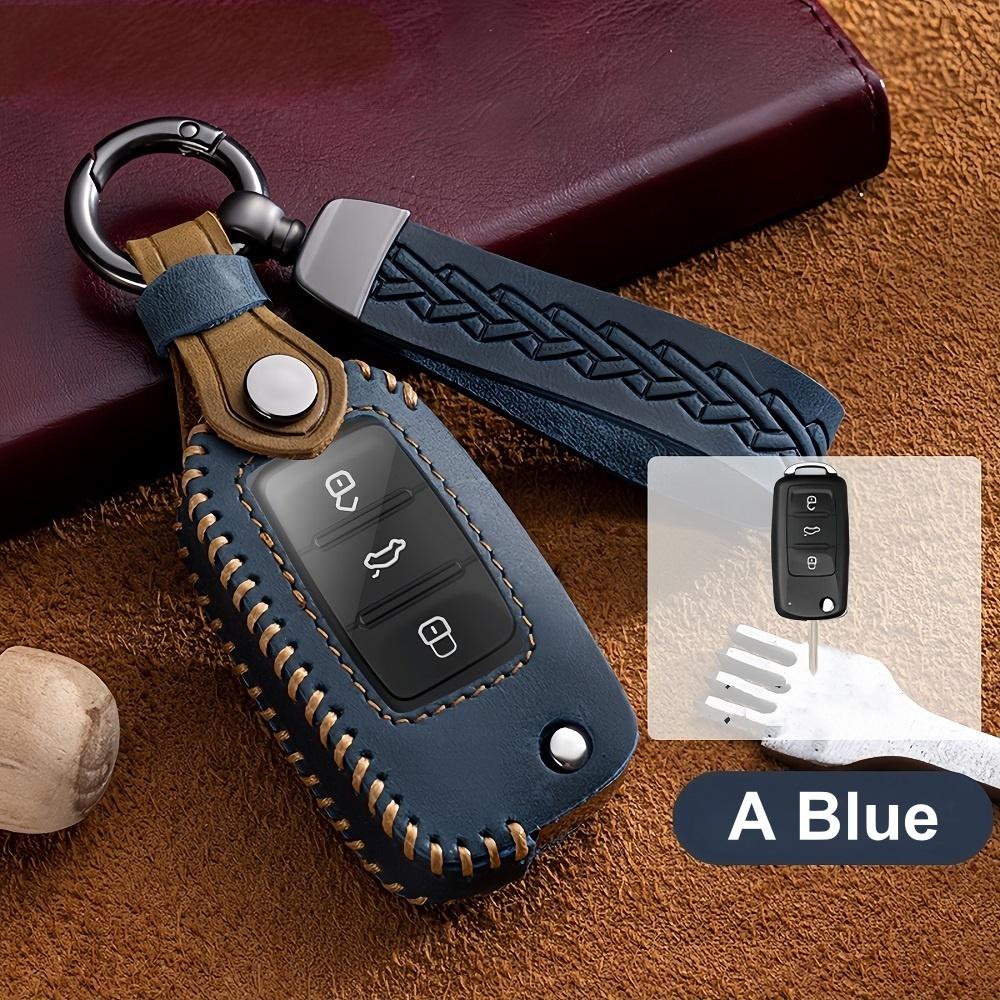 

Кожаный чехол для дистанционного ключа автомобиля, брелок для VW Volkswagen Passat CC Golf Santana Bora Polo LAVIDA Tayron Tharu Tiguan