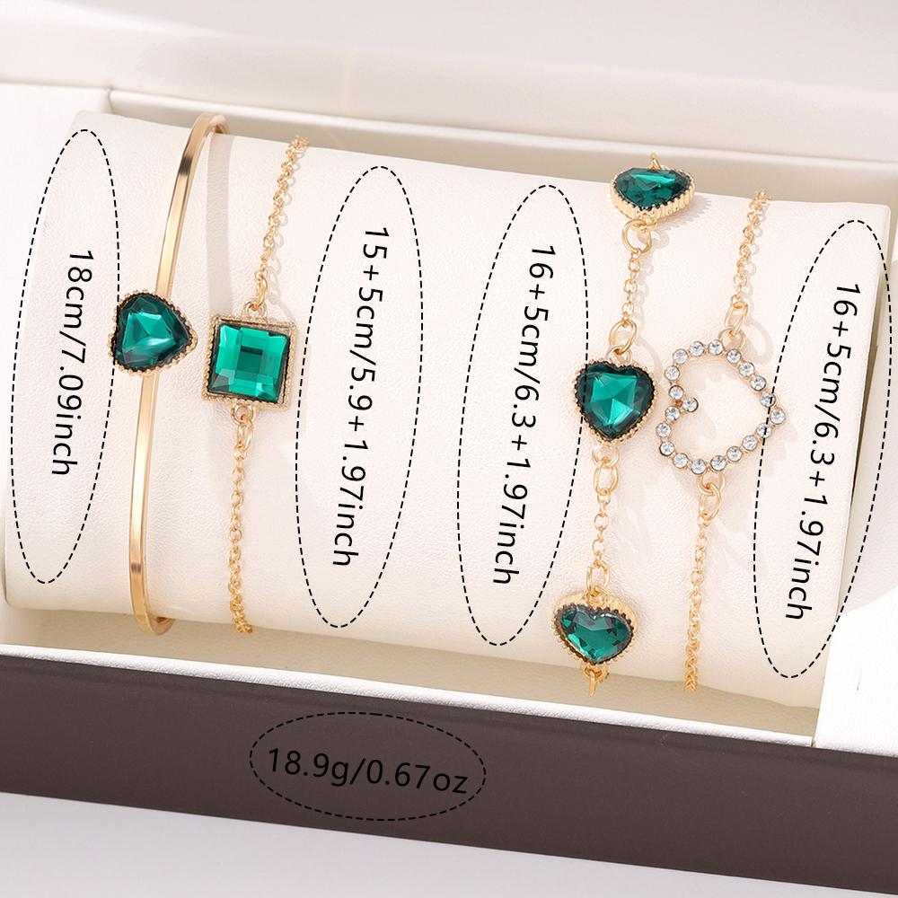 Set Brățări Simple pentru Femei, 4 Piese, Combinație, Brățară cu Diamante pentru Femei, Versatilă, de Înaltă Calitate, Brățară, Brățară