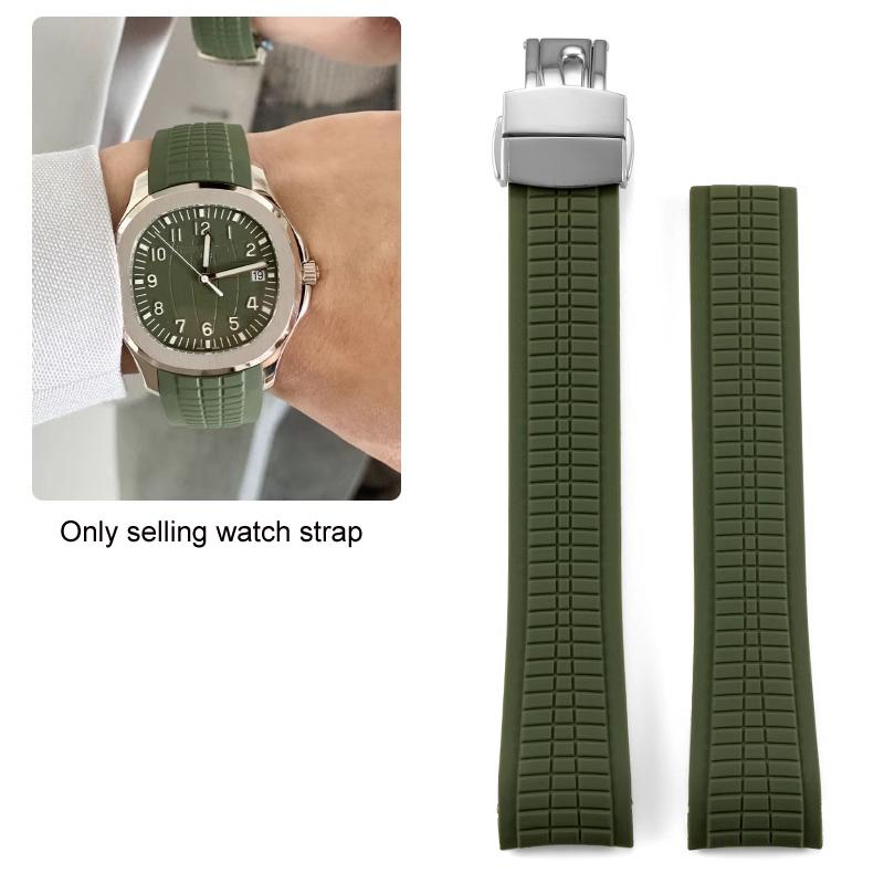 Hochwertiges Weiches Gummi-Uhrenarmband Aquanaut Passend Für Patek Philippe Silikon 5164A 5167A 5168A Faltschließe Uhrenarmband 21mm