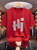 2026 Summer New Style Unisexs Pure Cotton Tshirt with Simple Letter Pattern Print Street Casual Fashion Comfortable and Soft